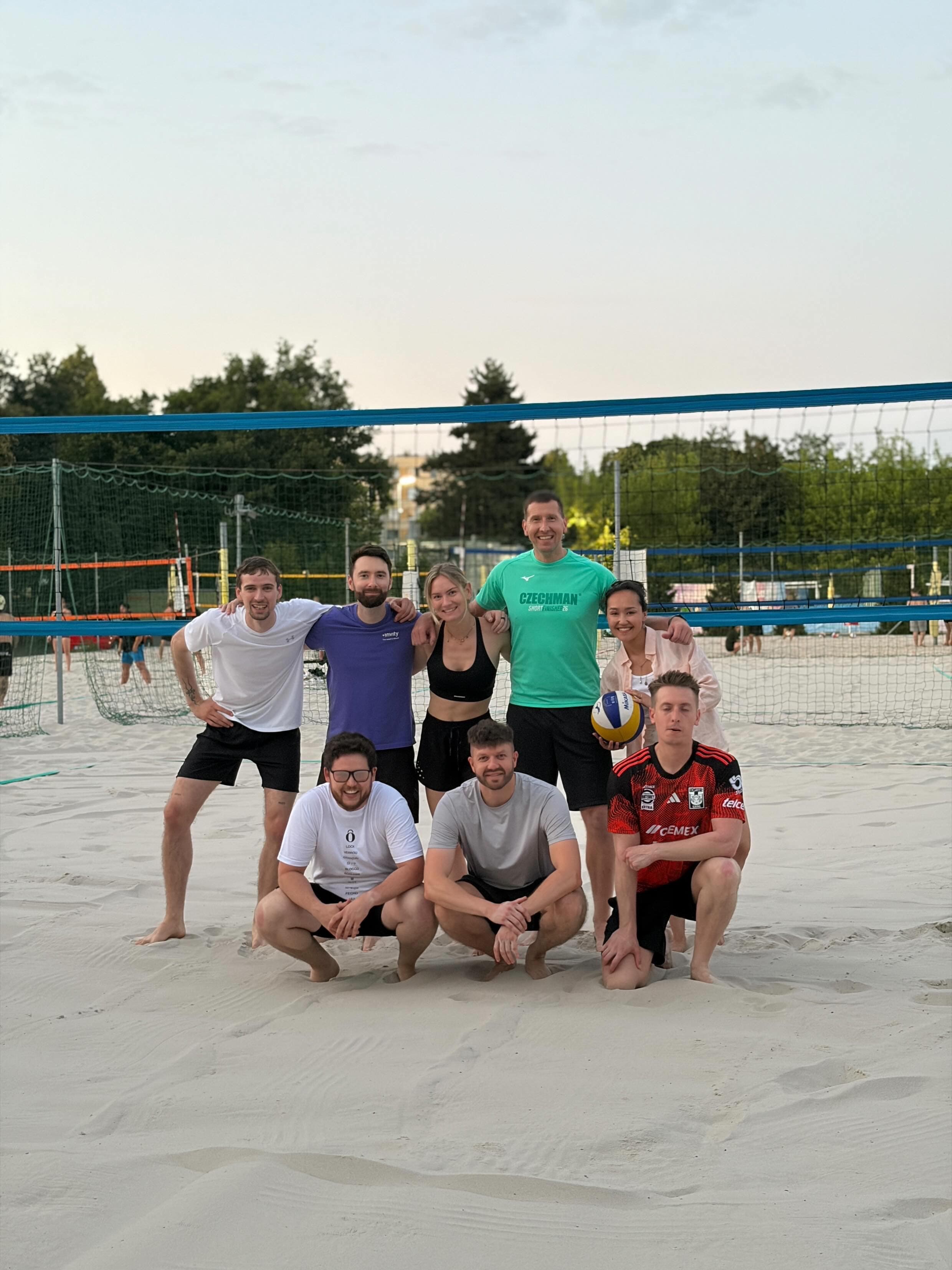 Beach volleyball with the team