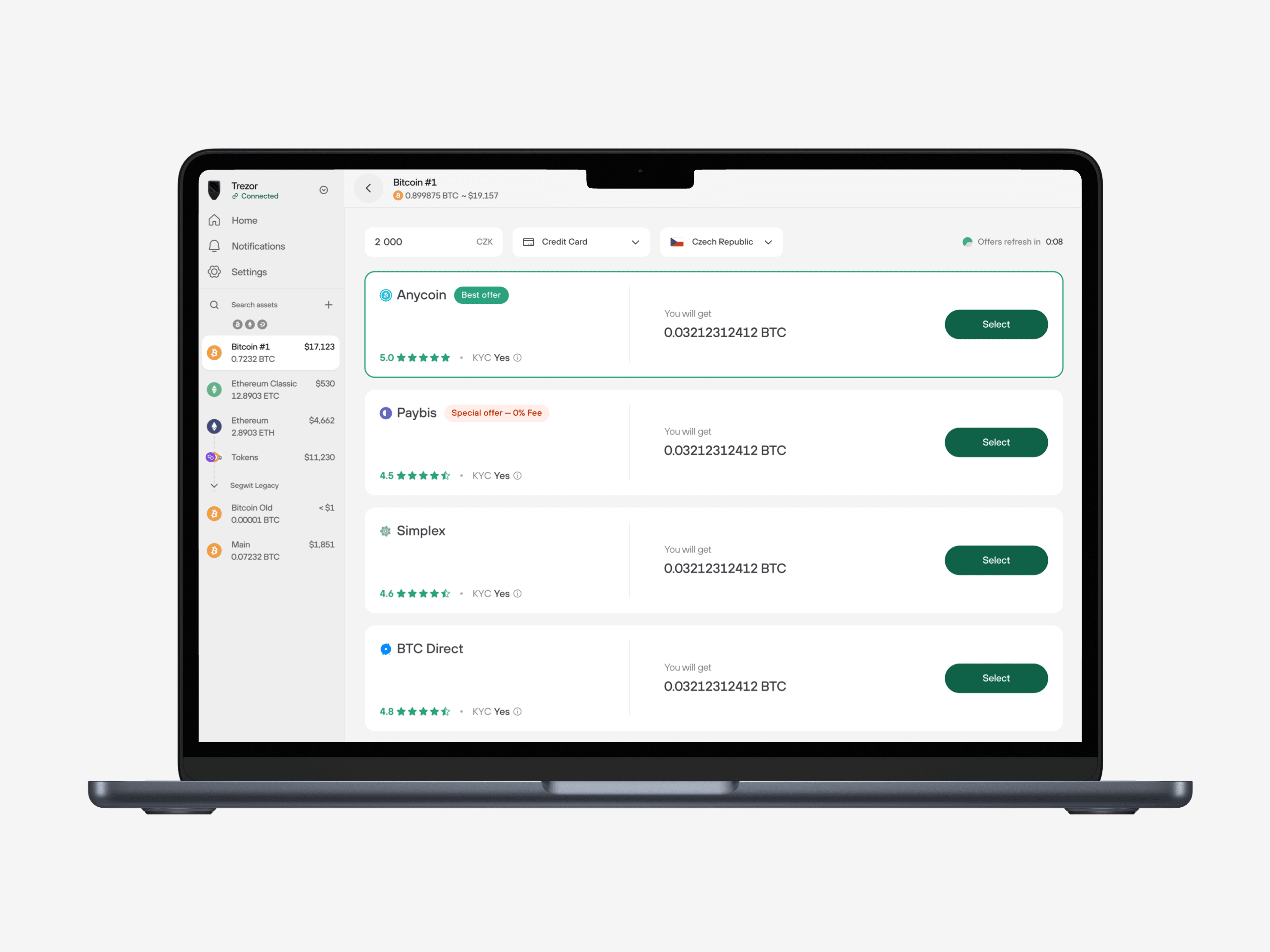 The redesigned provider list — standardized cards, one comparable layout